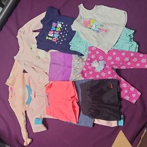 13 pc baby girl clothing lot 12M nike shorts pants leggings outfits onesies NWOT